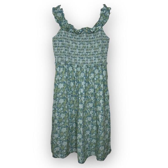 crown & ivy Dresses & Skirts - Crown Ivy Society Social Smocked Sleeveless Dress Green Blue Floral Women’s XL